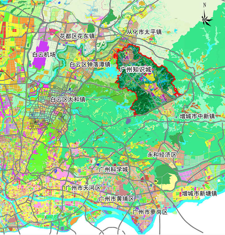 中新广州知识城区域图图片